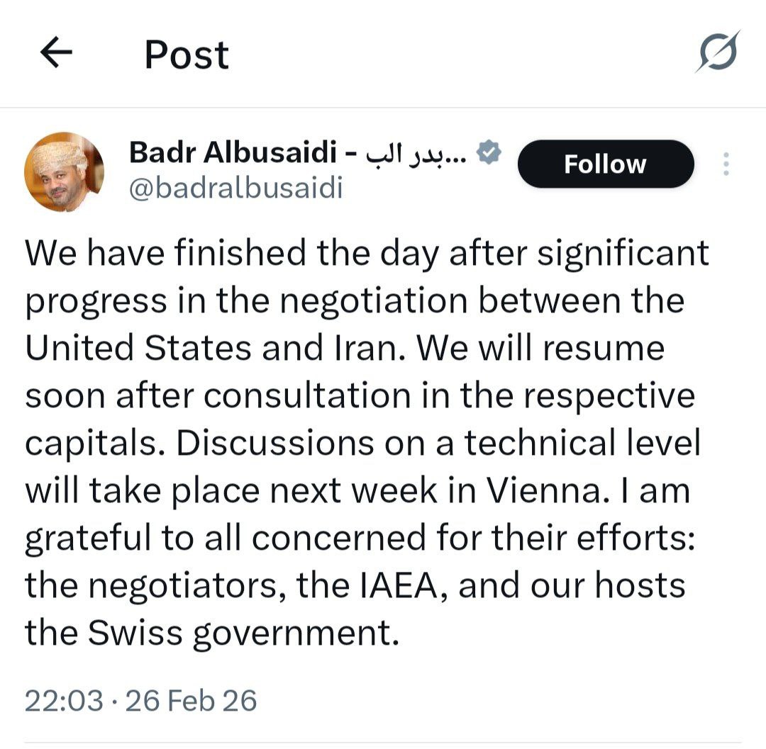 توییت وزیر خارجه عمان
