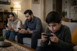 والدینی که از اعتیاد فرزند به گوشی می‌نالند، اما خودشان مدام سرشان در گوشی است