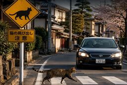 وقتی گربه‌ها هم تابلوی راهنمایی و رانندگی مخصوص خودشان را دارند